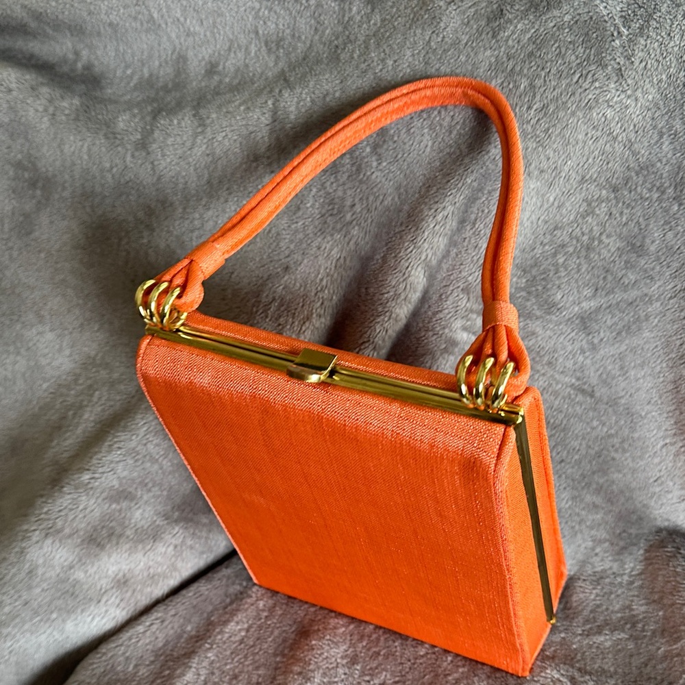Vintage 1960s Orange Frame Handbag - Picture 6 of 7